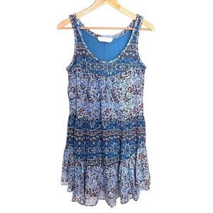 See by Chloe Blue Floral Ruffle Mini Dress